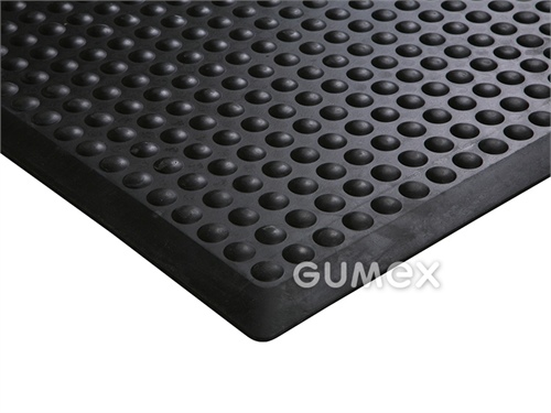 Protiúnavová rohož  BUBBLEMAT s nábehovou hranou, hrúbka 15mm, 600x900mm, dezén bublinkový, NR-SBR, -20°C/+60°C, čierna